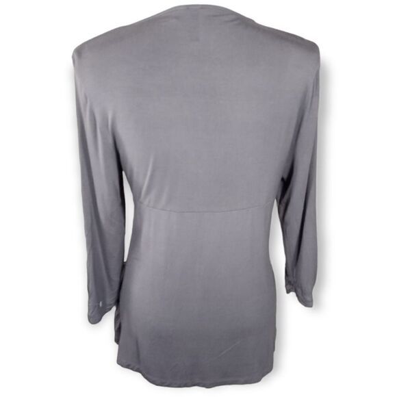 CYNTHIA ROWLEY GRAY TOP SZ.L EUC - Picture 3 of 6